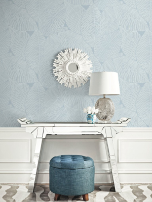 Summer Magnolia Wallpaper In Blue Oasis From The Beach House Collection By Seabrook Wallcoverings