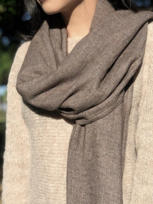 Espresso Handloom Cashmere Scarf