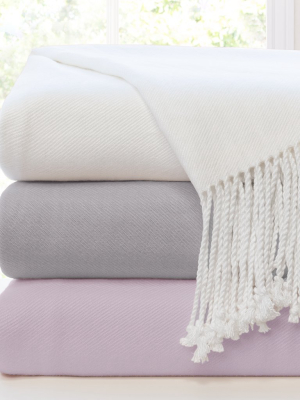 The Lilac Fringed Throw Blanket