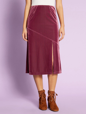 Vision In Velvet Midi Skirt