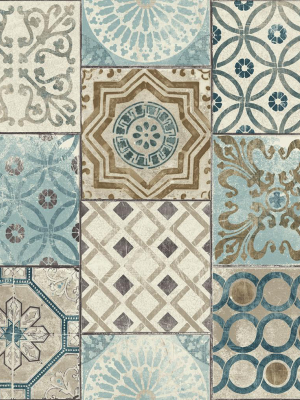 Moroccan Tile Peel-and-stick Wallpaper In Neutrals And Greys By Nextwall