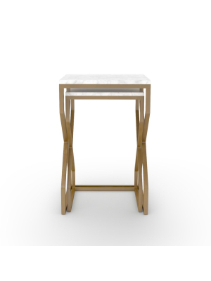 Denni Nesting Tables In Matte Brass