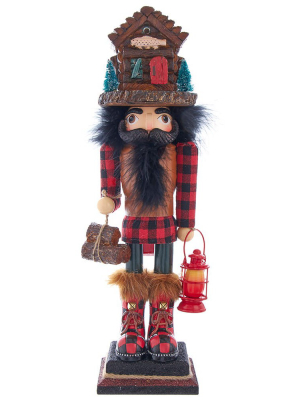 Kurt Adler 18" Hollywood Lodge Nutcracker With Cabin Hat