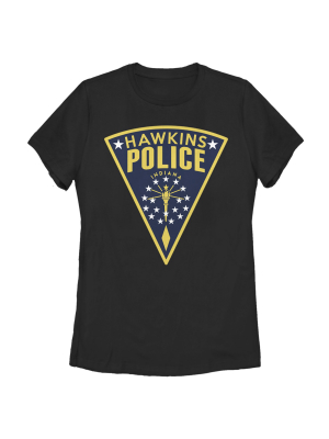 Women's Stranger Things Hawkins Police Crest T-shirt