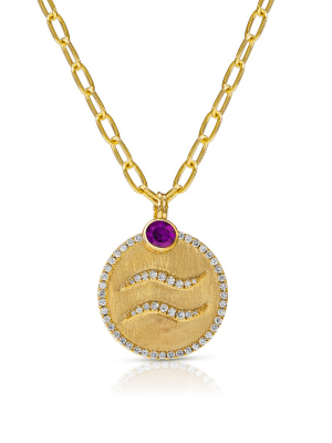 14kt Yellow Gold Amethyst Bezel Charm