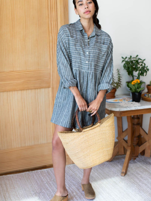 Selma Longsleeve Dress - Black Stripe