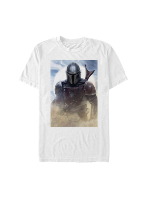 Men's Star Wars The Mandalorian Bounty Hunter Dusty Portrait T-shirt