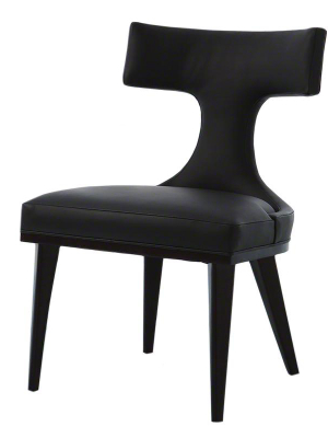 Anvil Back Dining Chair Black Leather