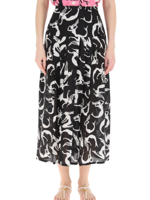 Rixo Nancy Mermaid Print Skirt