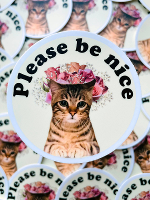 Please Be Nice Sticker