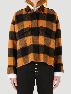 Mm6 Maison Margiela Check Felt Jacket