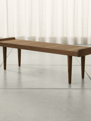 Tate Walnut Slatted Bench