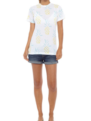 Pineapple Short Sleeve T-shirt - Yellow & White