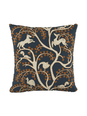 Hanami Square Throw Pillow Navy - Cloth & Company