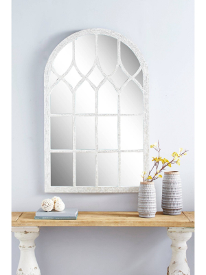 31.5" X 48" Large Cathedral Window Wall Mirror With Natural Pearl Shell Arched Mirror Frame - Olivia & May