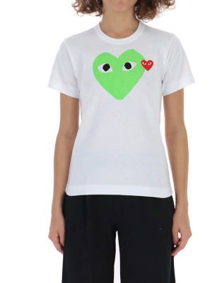 Comme Des Garçons Play Heart Print Crewneck T-shirt