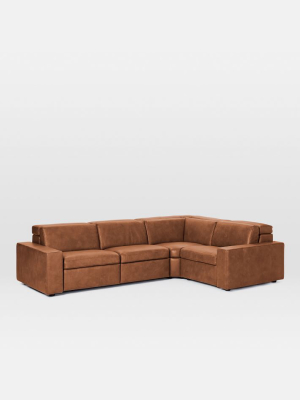 Enzo Leather 4-piece Reclining Sectional