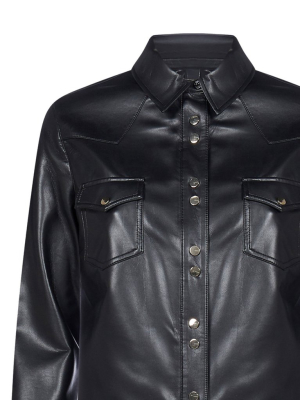 Pinko Leather Look Button-up Shirt