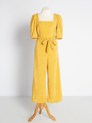 Puffed-up Buttercup Corduroy Jumpsuit