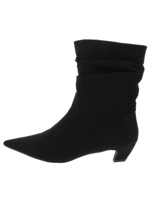 Irolo Black Pointed Toe Extended Ankle Boot