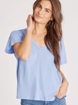 Chrissy V-neck Tee | Pale Iris