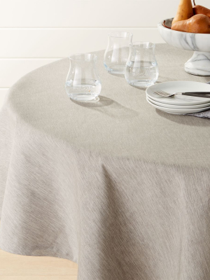 Linden Grey 90" Round Tablecloth