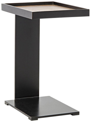 Noir Ledge Side Table With Black Metal