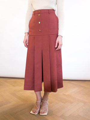 Miller Skirt - Linen Blend Rust