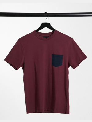 Asos Design T-shirt With Contrast Pocket