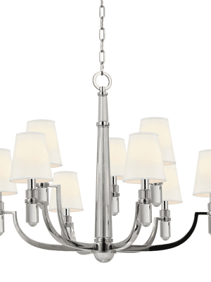 Dayton 9 Light Chandelier Polished Nickel