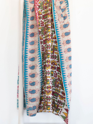 Connected Goods One-of-a-kind Kantha Quilted Throw Blanket No. 02875