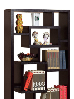 Wooden Display Cabinet With Multi Open Shelves Brown - Benzara