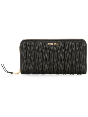 Miu Miu Matelassé Zip-around Wallet