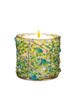 Gallerie Ii Aqua Beaded Votive Holder