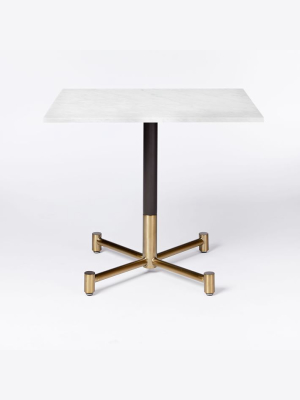 White Marble Rectangular Bistro Table - Branch Base