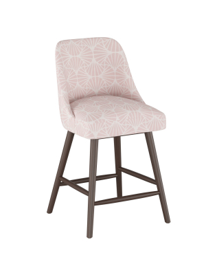 27" Geller Modern Counter Height Barstool Scallop Tile Pink - Project 62™