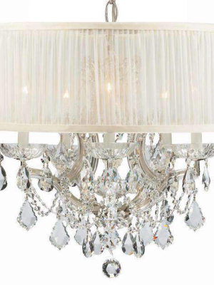 Brentwood 6 Light Crystal Chrome Drum Shade Mini Chandelier I