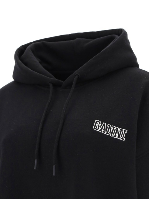 Ganni Isoli Logo Embroidered Hoodie