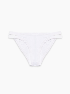 Charlie Side Cut Out Bikini Bottom - White