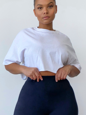 Plus White Ultimate Oversized Crop T Shirt