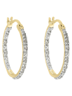 1/4 Ct. T.w. Diamond Hoop Earrings In Gold Over Sterling Silver (ij-i2-i3)