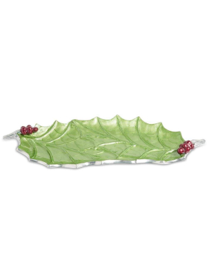 Julia Knight Holly Sprig 16" Tray In Mojito