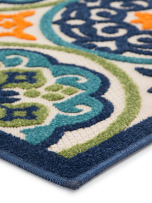 Tela Indoor/ Outdoor Medallion Multicolor Area Rug