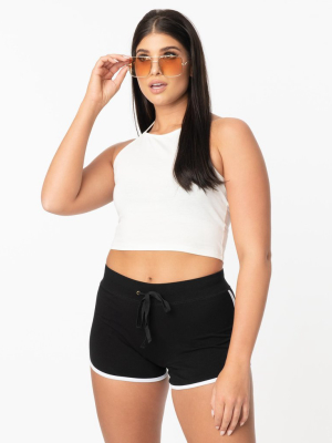 White Halter Crop Top