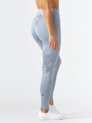 Sultry Legging Print: French Blue/silver Lace Gloss