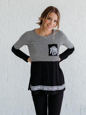 Utah Pride Black Striped Top