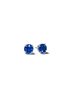 Round Brilliant Sapphire Studs