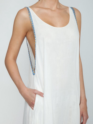 Bellevue Embroidered Maxi Dress - La Latina White