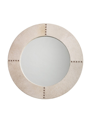 Cross Stitch Round Mirror White Hide