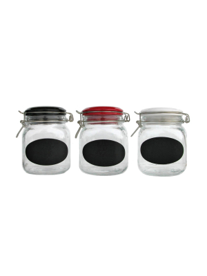 Glass Container Set Of 3 Clear 32oz - Drew Derose